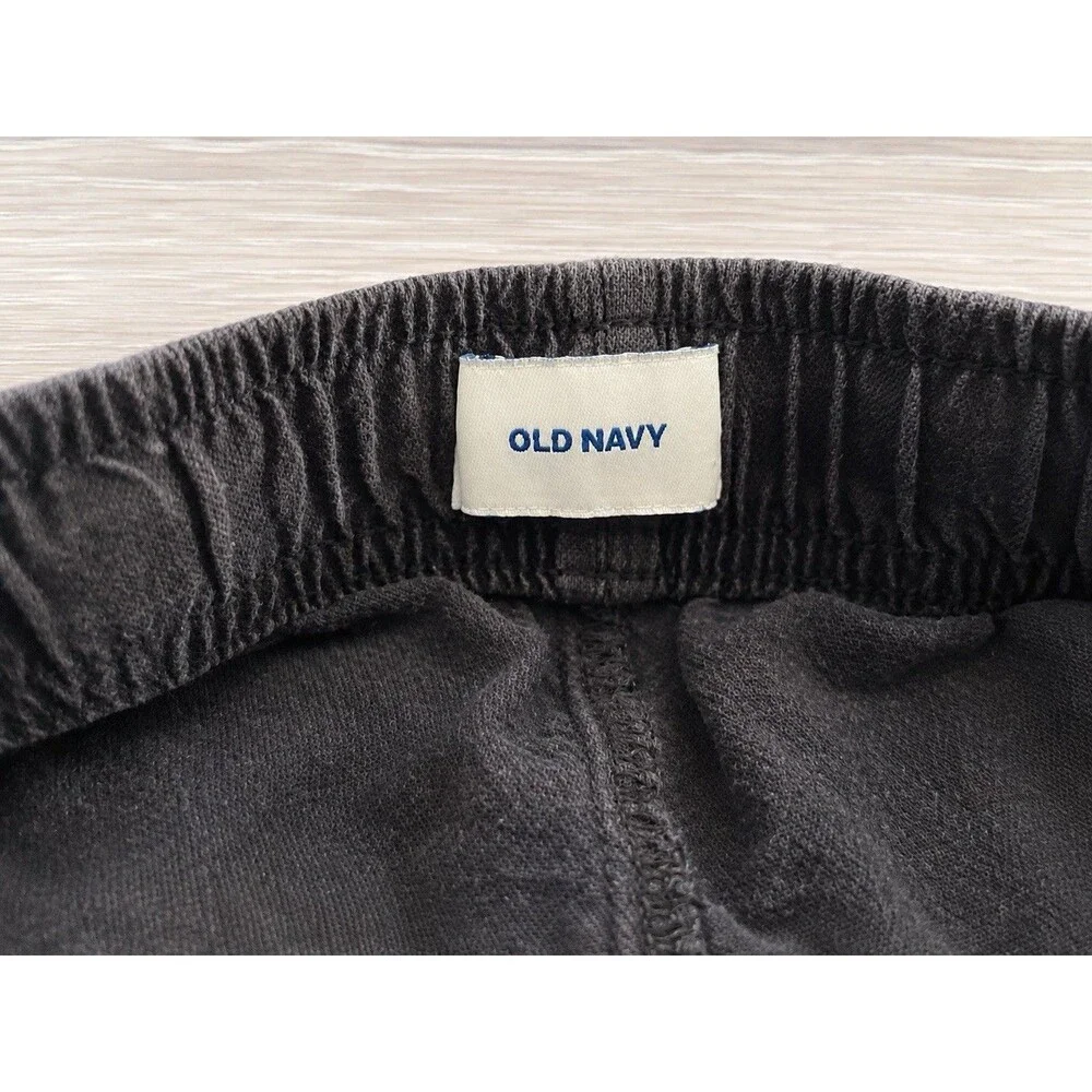 Old Navy Boys Size 8 Gray Cargo Shorts Drawstring Elastic Waist Linen Blend